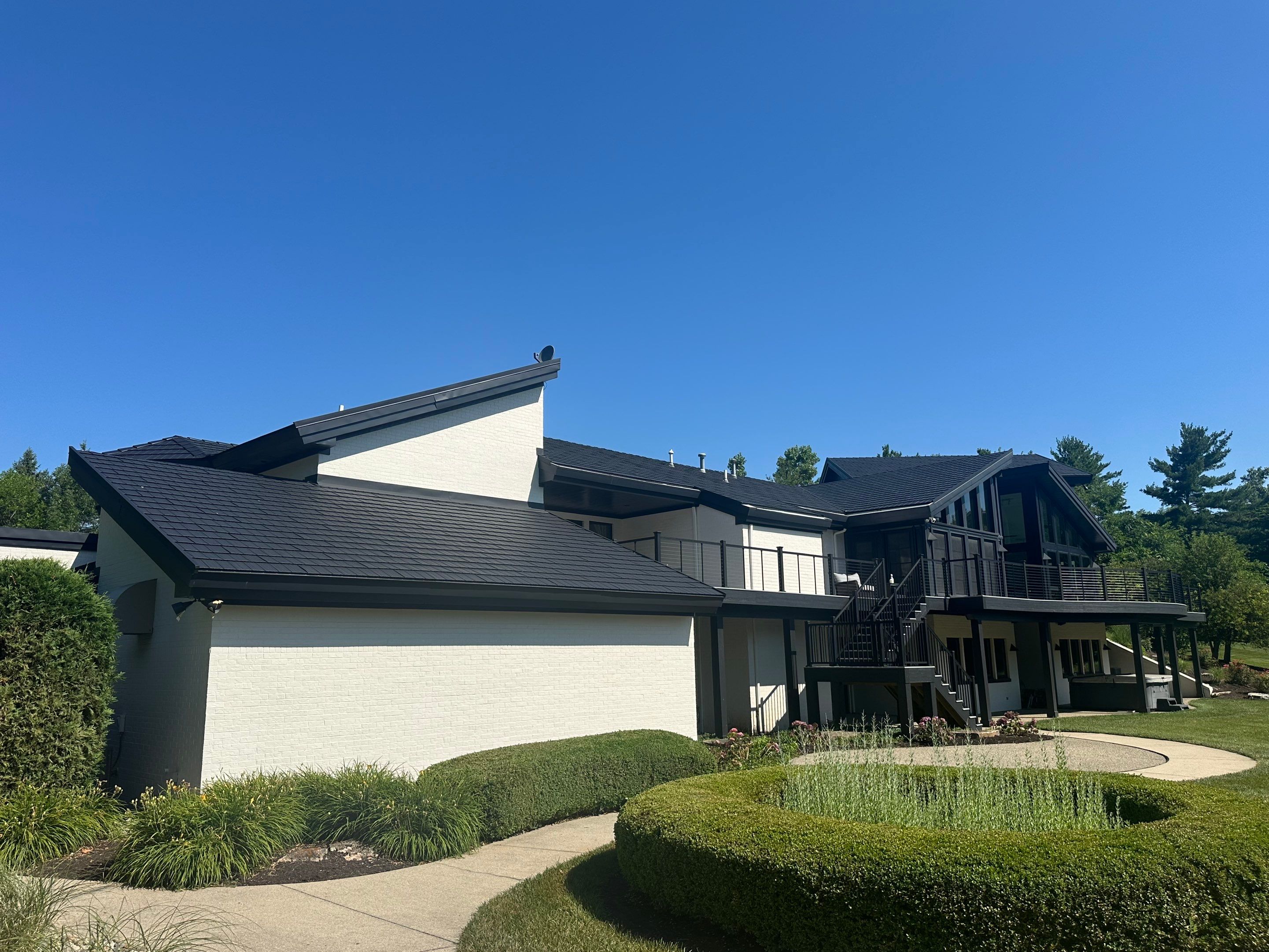 Black Frost Metal Shake Roof & Modern Exterior Renovation – Fort Wayne, IN by 4Ever Metal Roofing