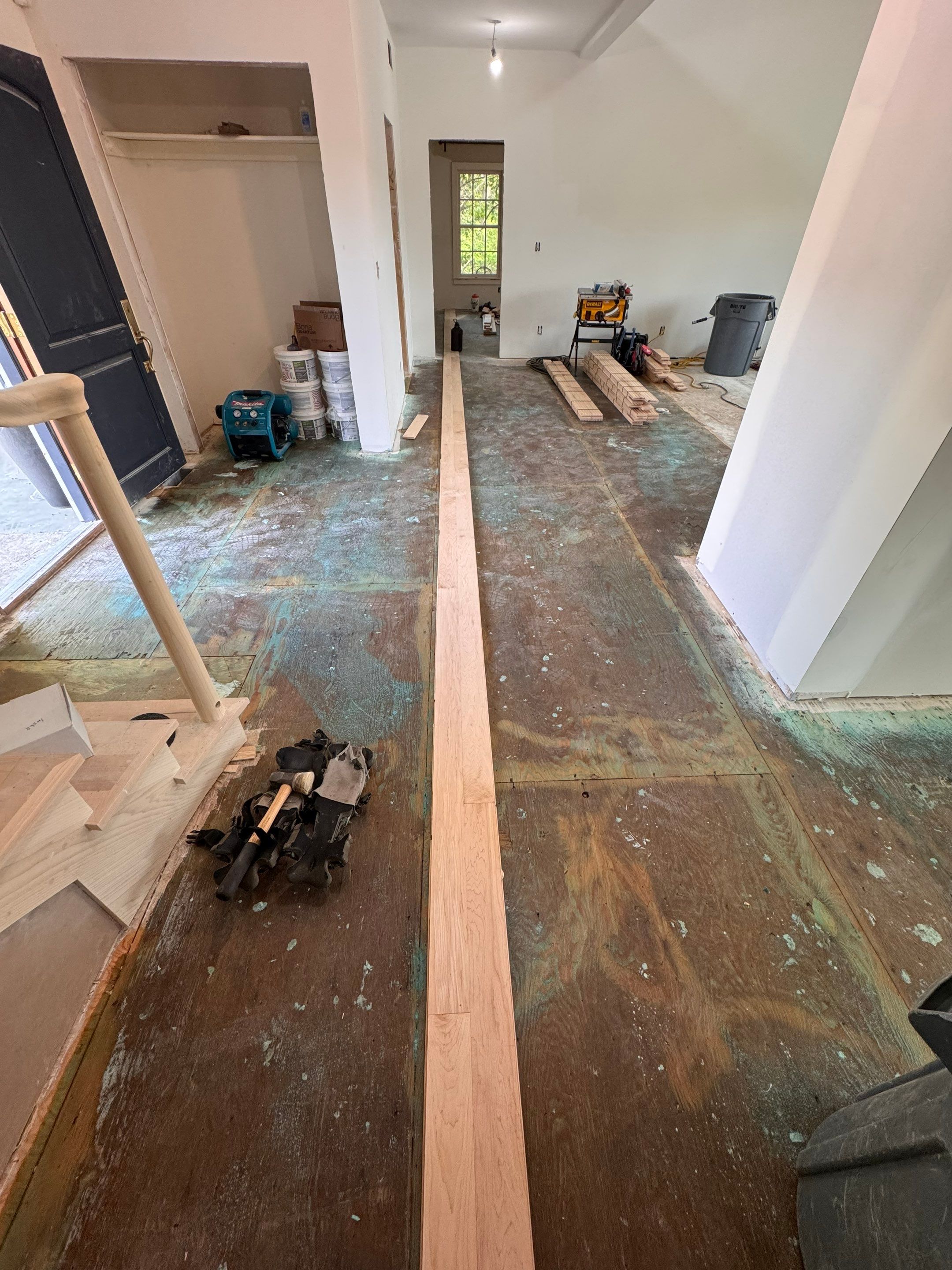 Paint the brand new maple floor...WHITE! Designer-driven project is a showstopper! by RTBaldwin Hardwood Floors