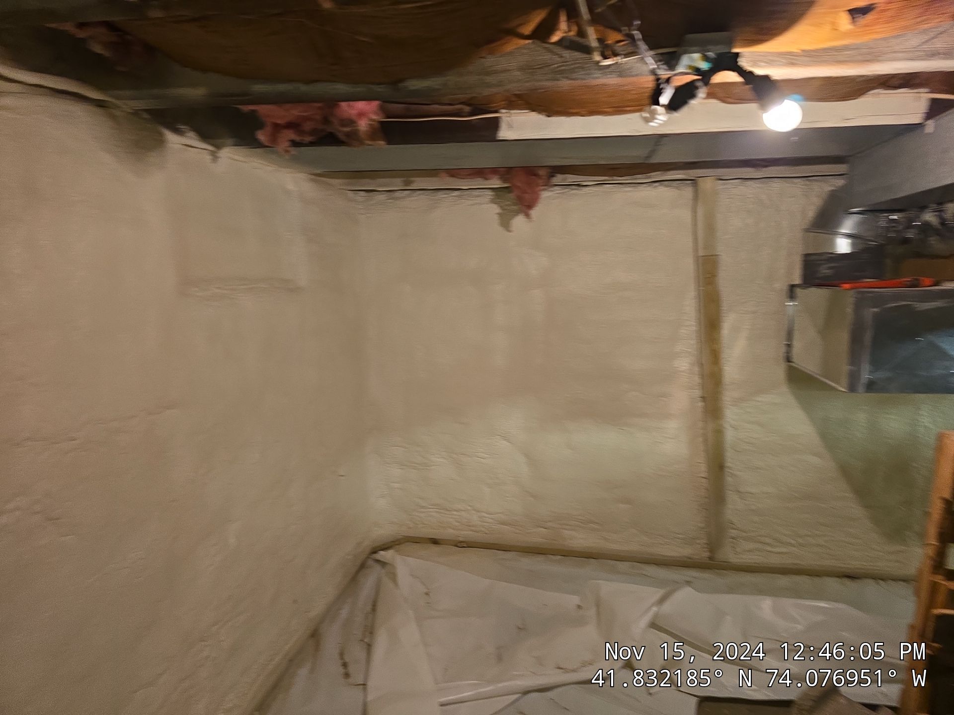 Basement Exterior Walls using Closed Cell Spray Foam by NYS Foam & Energy
