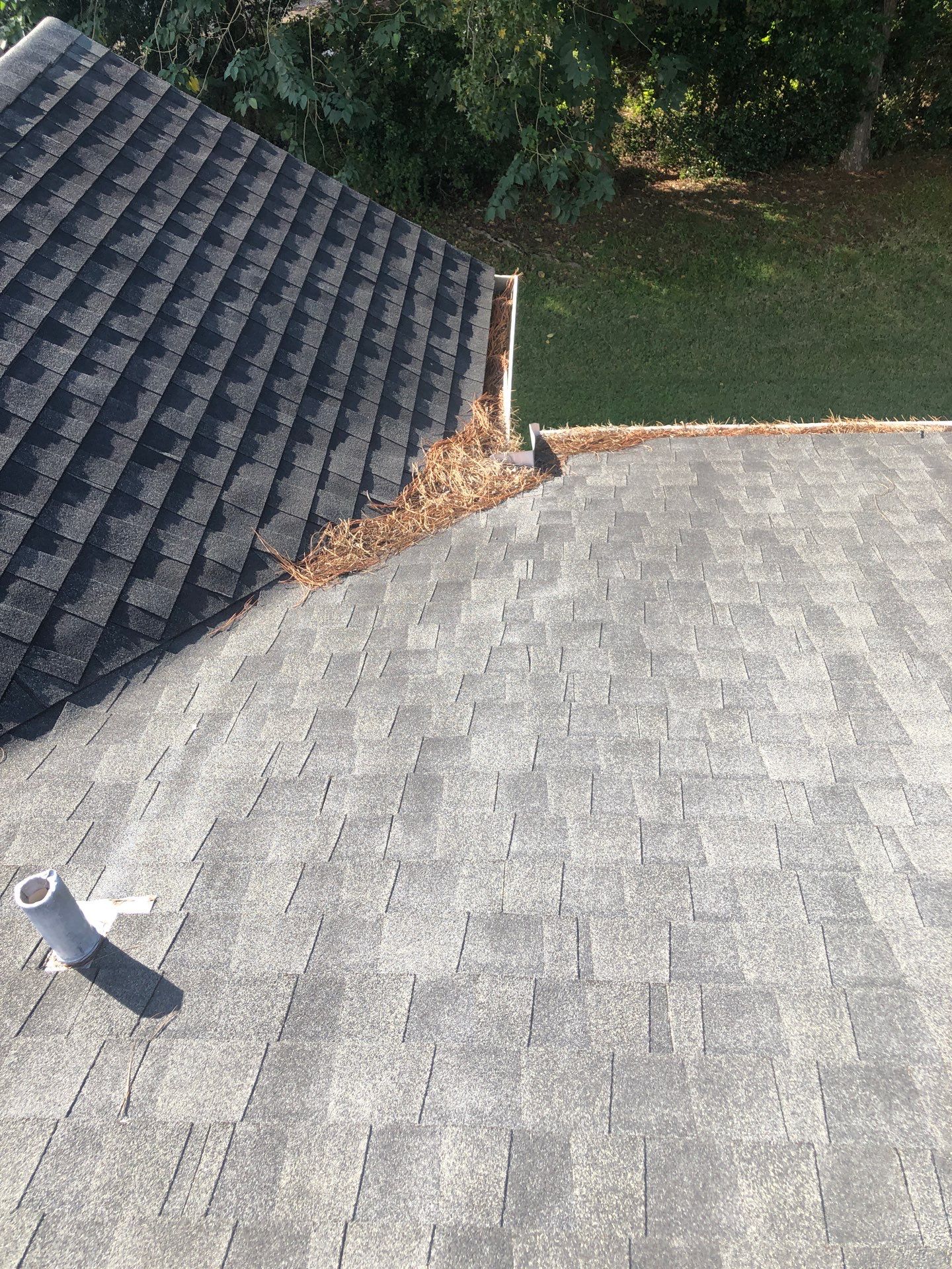 Commercial gutter cleaning Ocala, FL before photo with filled gutters