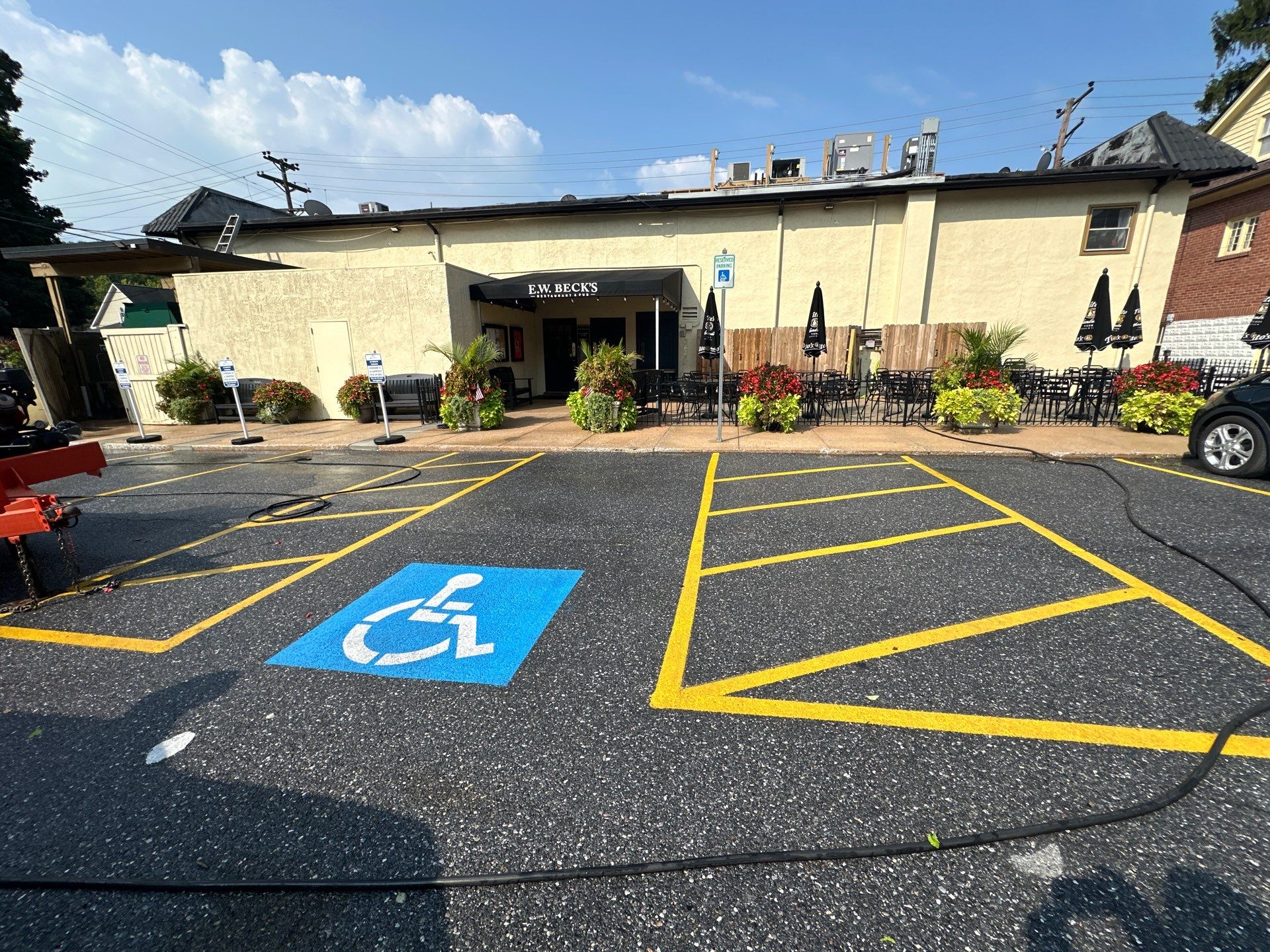 Commercial Exterior Cleaning and Concrete Washing for Sykesville Restaurant by Baltimore Pressure Washers Inc.