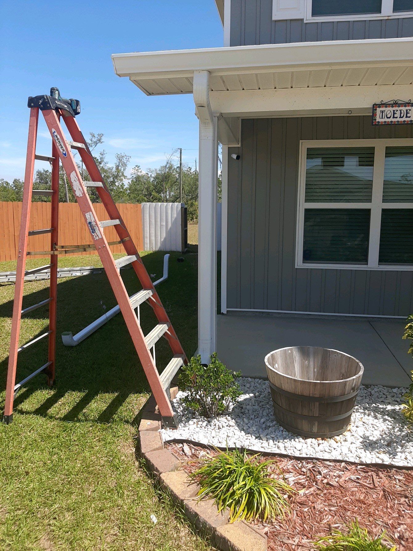 Gutter Installation Using White K-Style Seamless Gutters by Gutter Professors