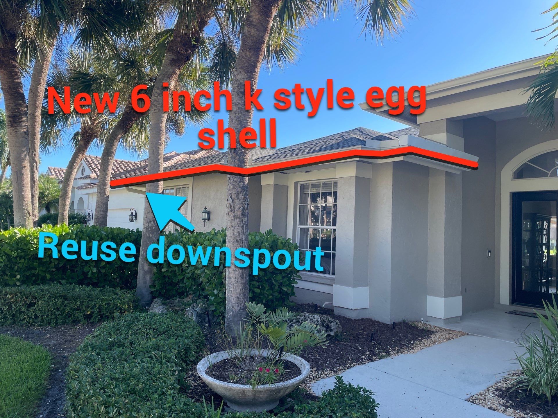 White 6-inch K-Style Gutters in Sarasota FL by Gutter Professor by Gutter Professors