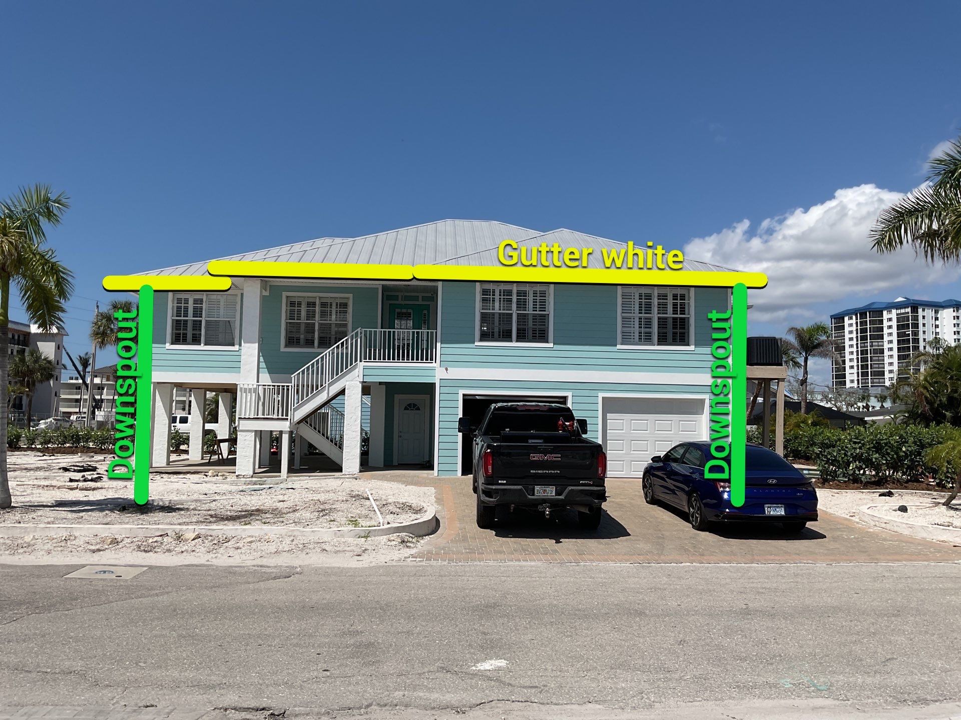 Downspout Installation for Two-Story Homes in Fort Myers FL by Gutter Professors