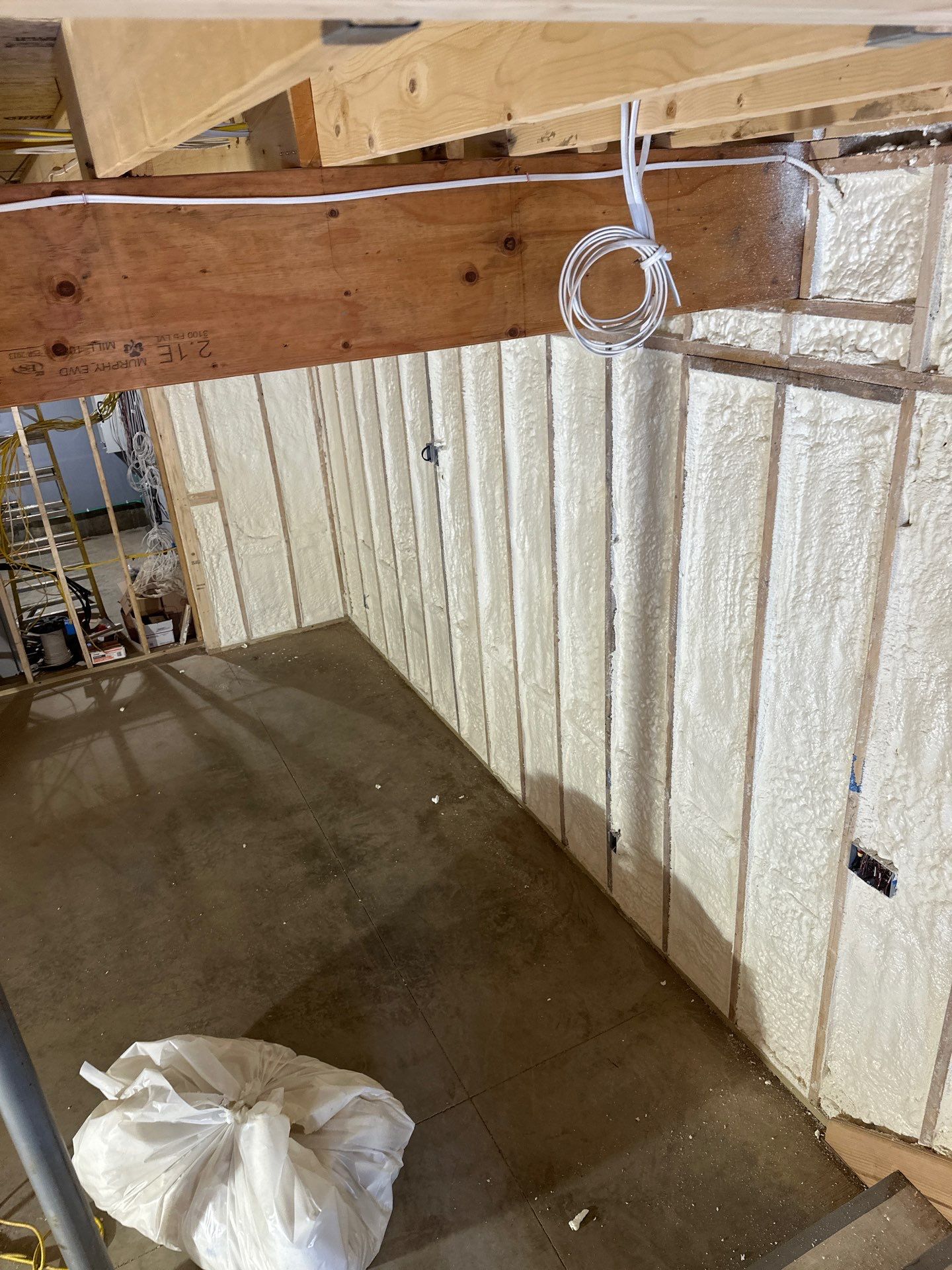 Basement Exterior Walls using Closed Cell Spray Foam by NYS Foam & Energy