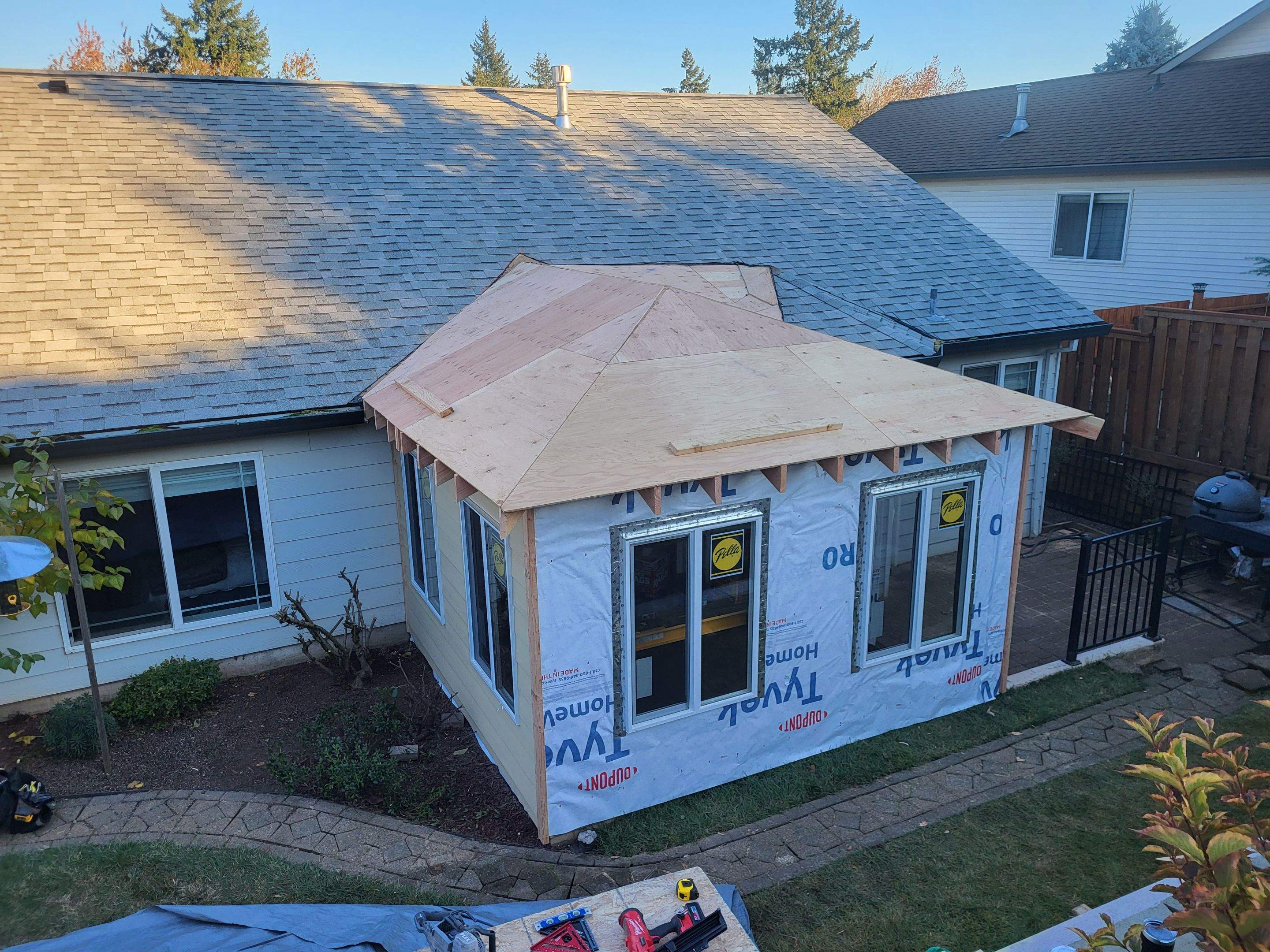 Custom Sun Room Addition and Exterior Renovation in Oregon City by American Made Construction 