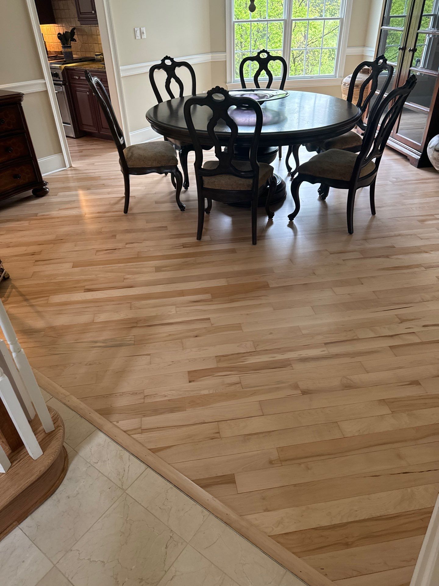 Prefinished Maple transformation by Ann Arbor Hardwoods 