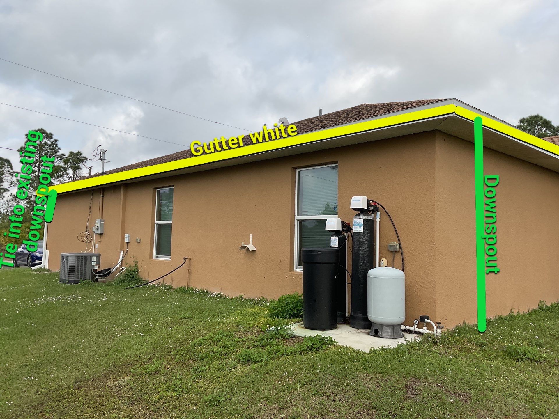6 Inch Seamless Gutters using White Seamless Gutters in Cape Coral FL by Gutter Professors