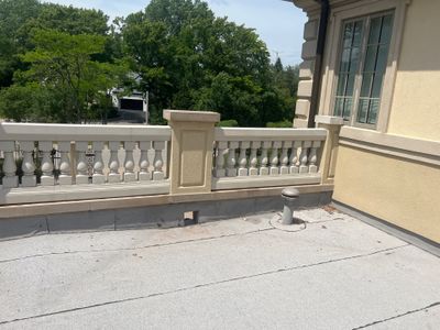 concrete cleaning using Algaecide, soft wash soap