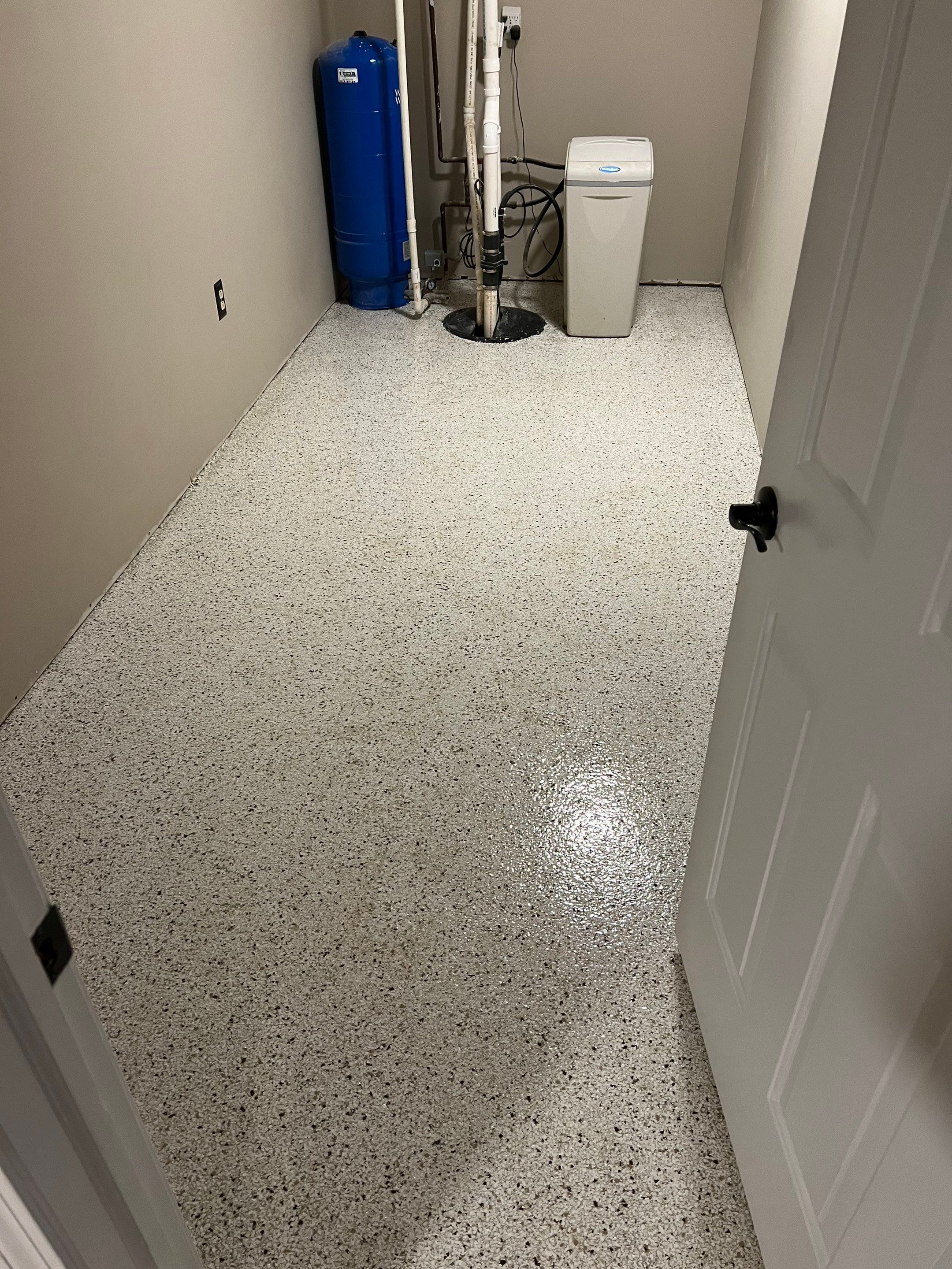 Basement Floor using Driftwood by Your1DayFloor.com
