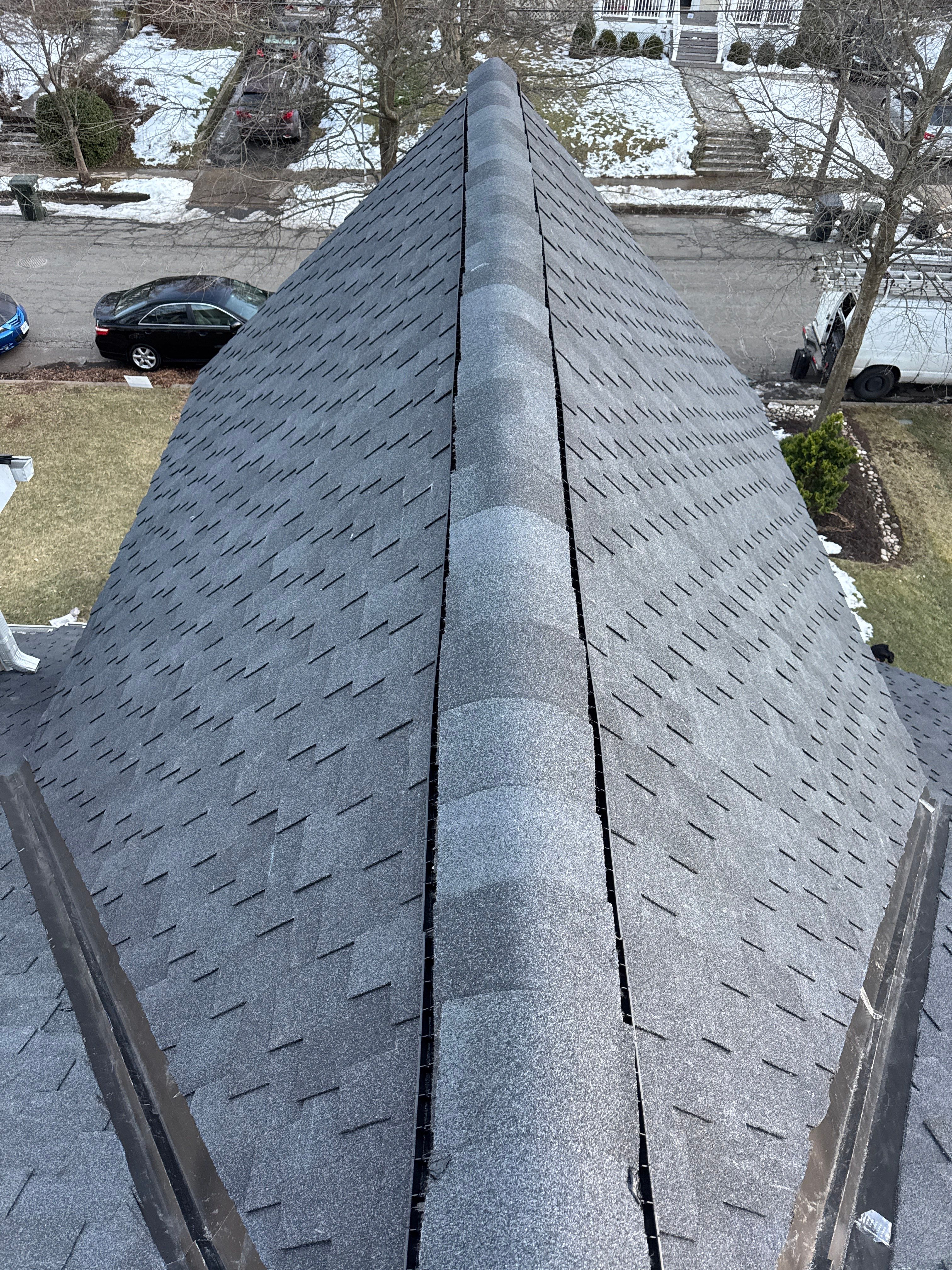 Storm Damage Restoration using CertainTeed Presidential Algae-Resistant Charcoal by USA Storm Roofing and Construction Group