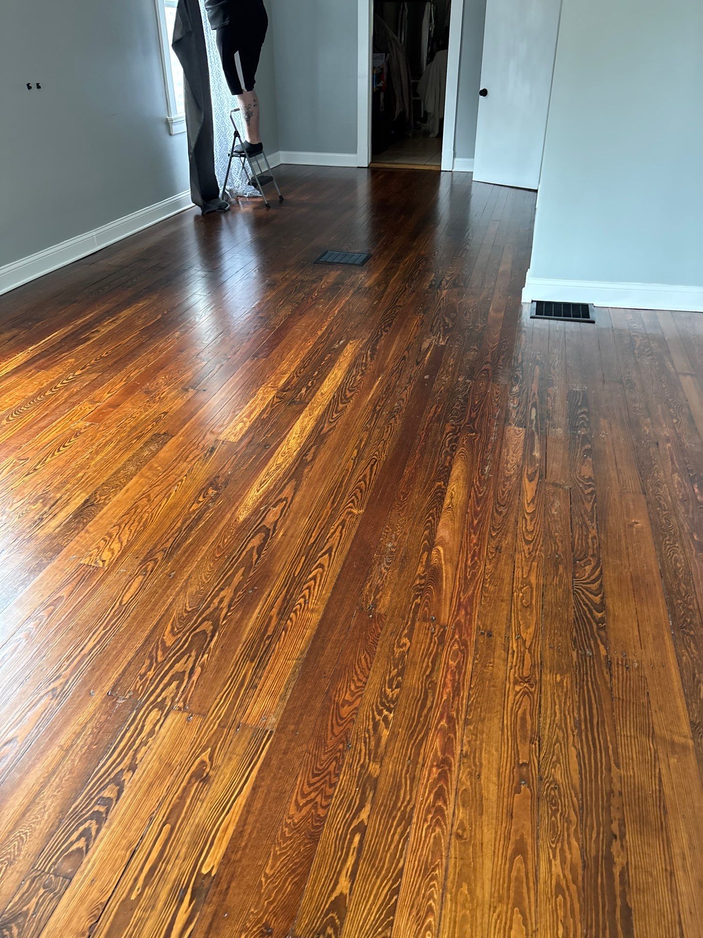 Hardwood Floor Refinishing and Staining Project in Latonia by Footprints Floors Kentucky