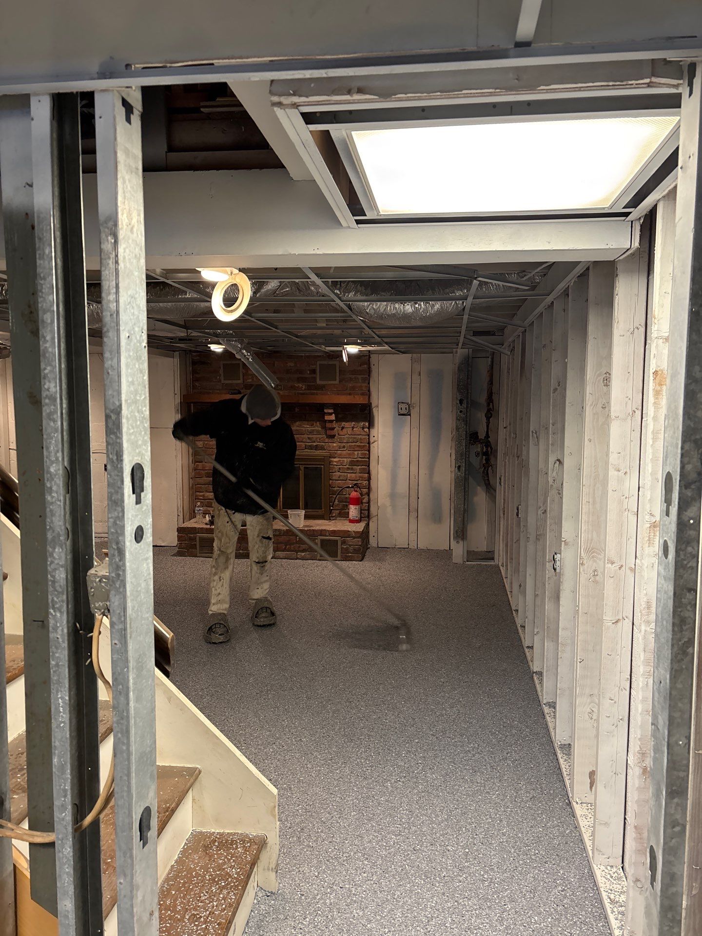 Basement Concrete Floor Coating with Penntek Flake System by Spectrum Painting, LLC