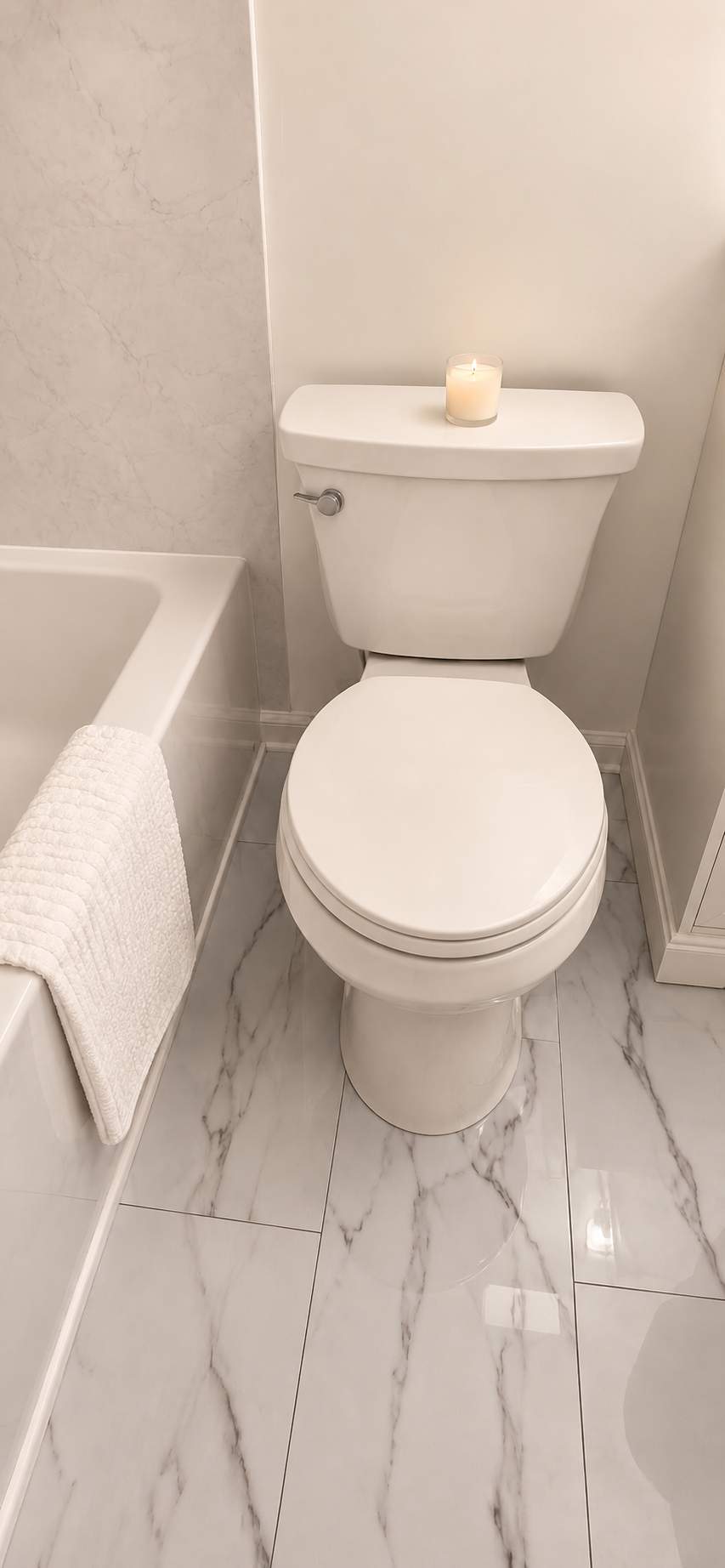 Bright Marble-Inspired Bathroom Remodel - Beltsville, MD by Remodel Now
