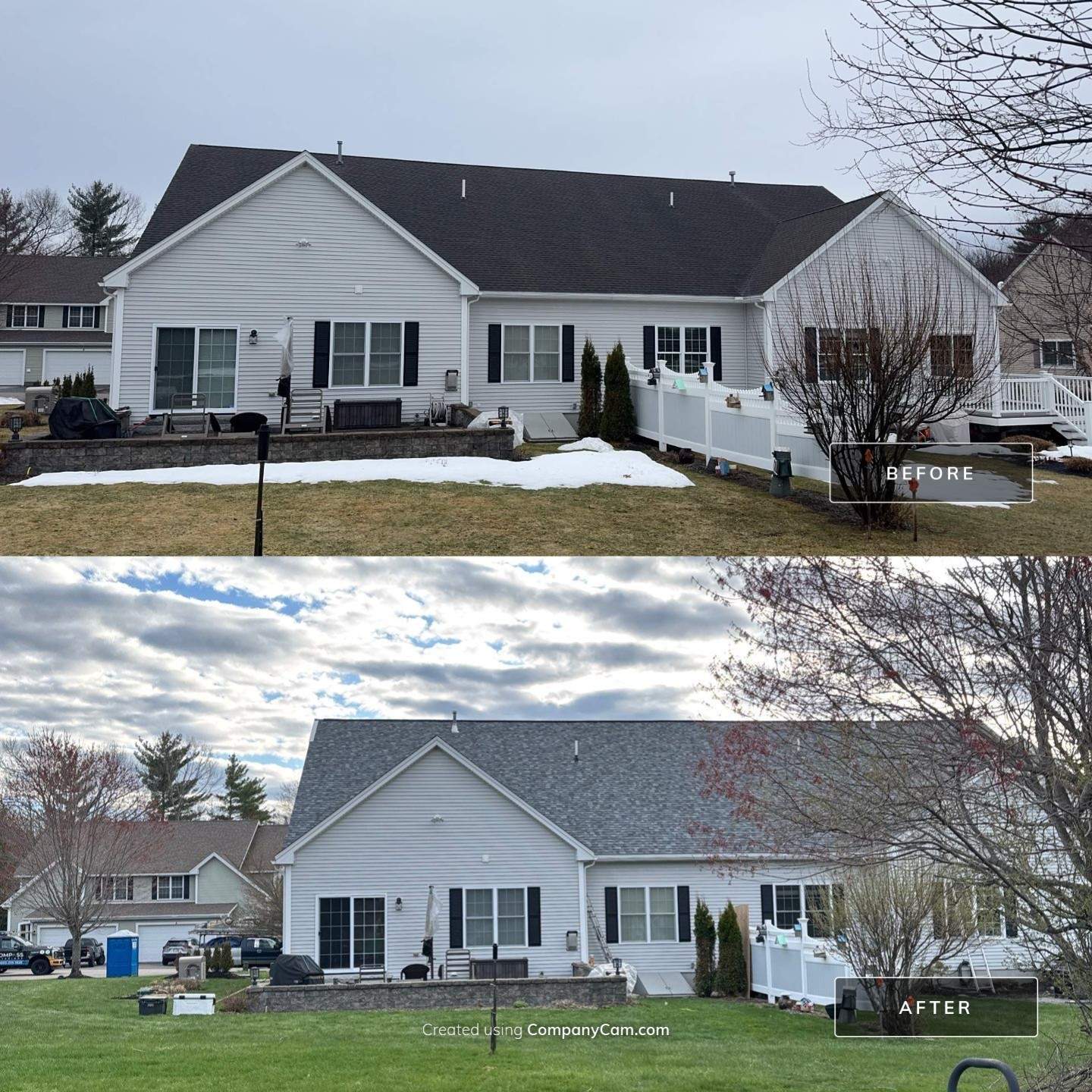 Commercial Roof Replacement in Stratham, NH for Multifamily Townhome Complex by Compass exteriors