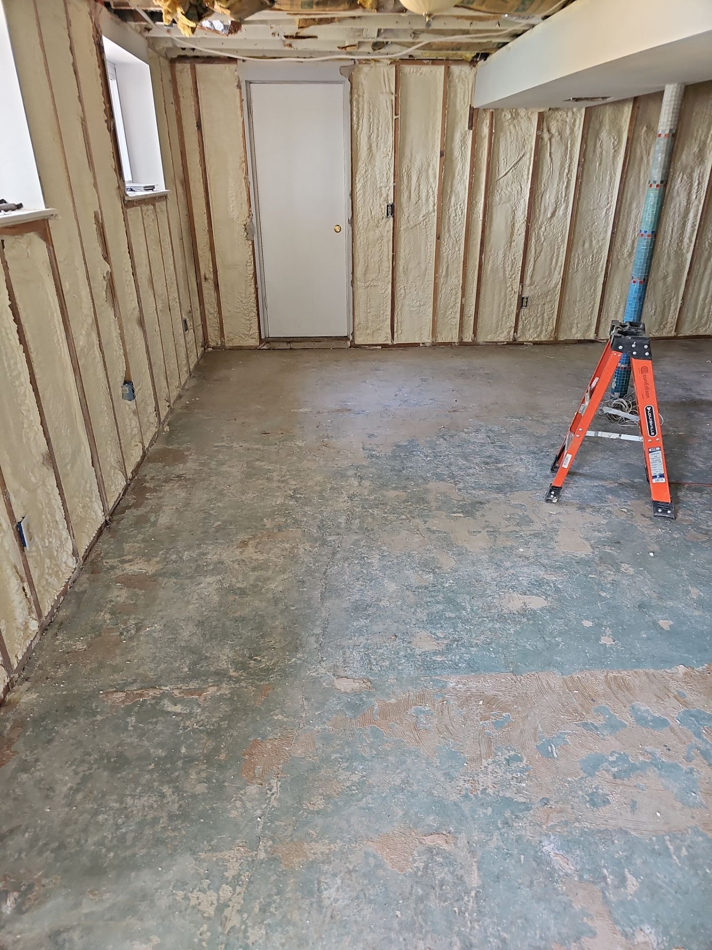 Basement Exterior Walls using Closed Cell Spray Foam by NYS Foam & Energy