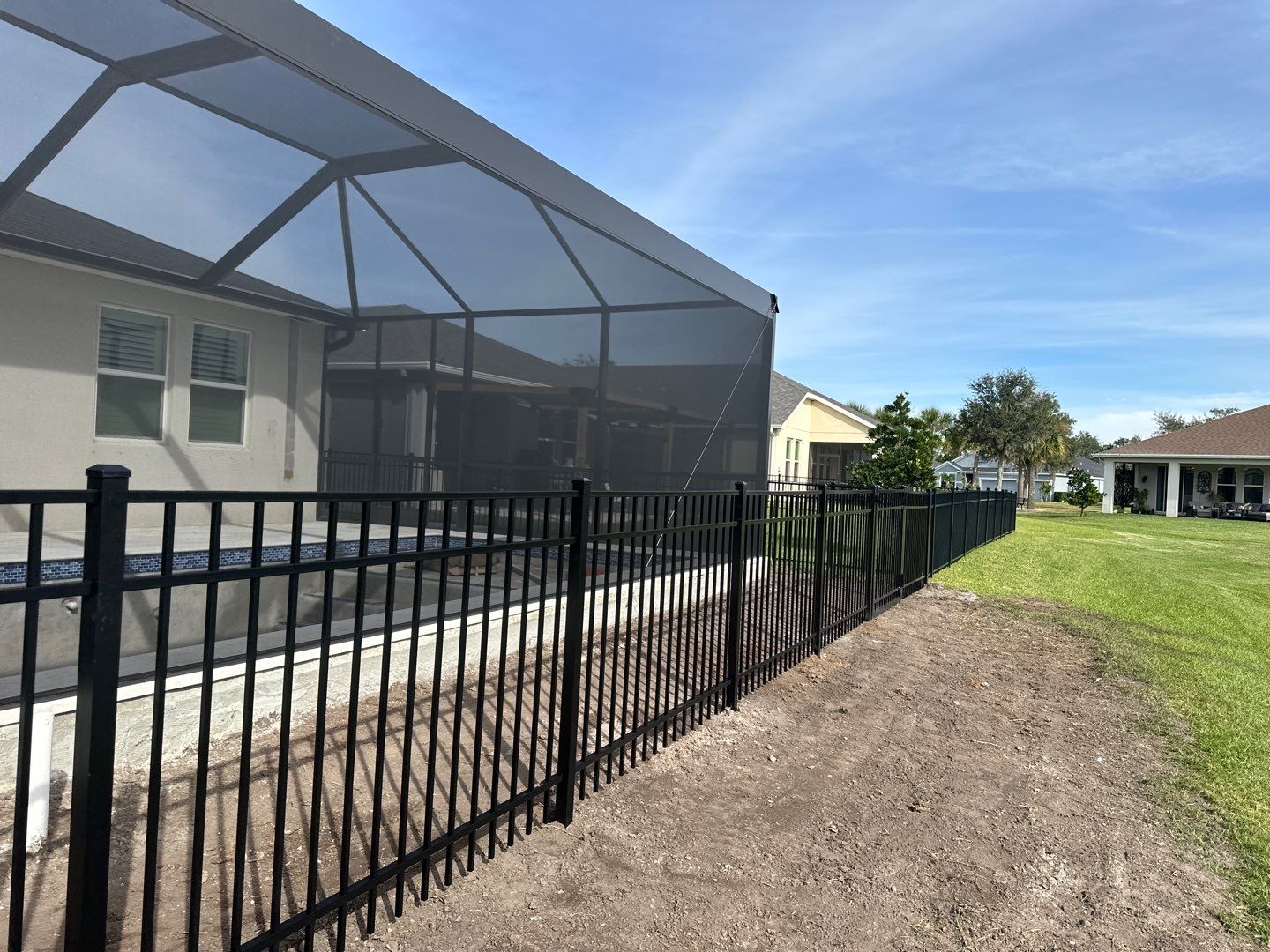 Aluminum Fence Installation using Black 3 Rail Aluminum Fence by Asap fence and gates, LLC