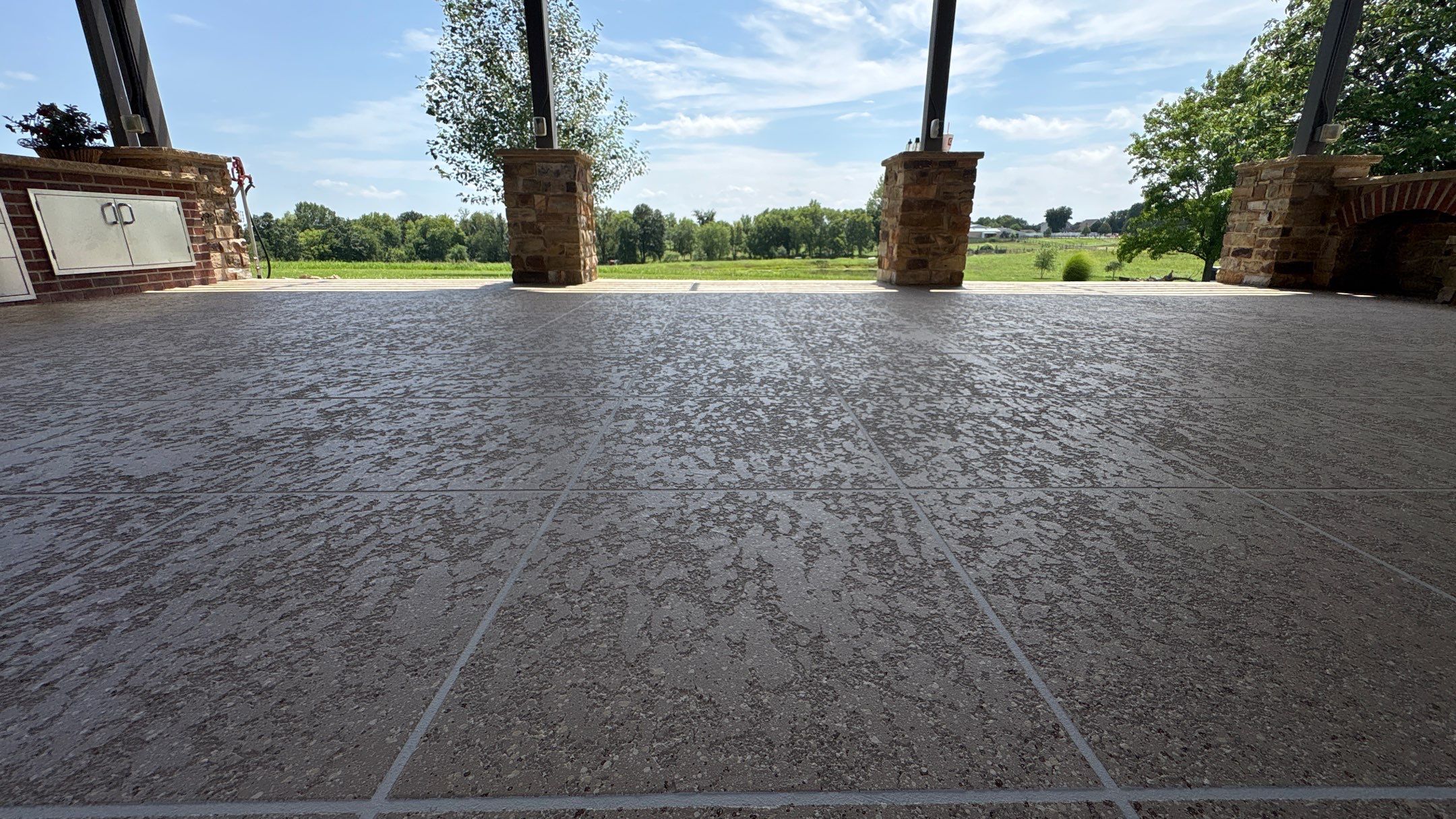 Custom Back Patio Resurface - Kearney, MO by Big Red Decorative Concrete, LLC