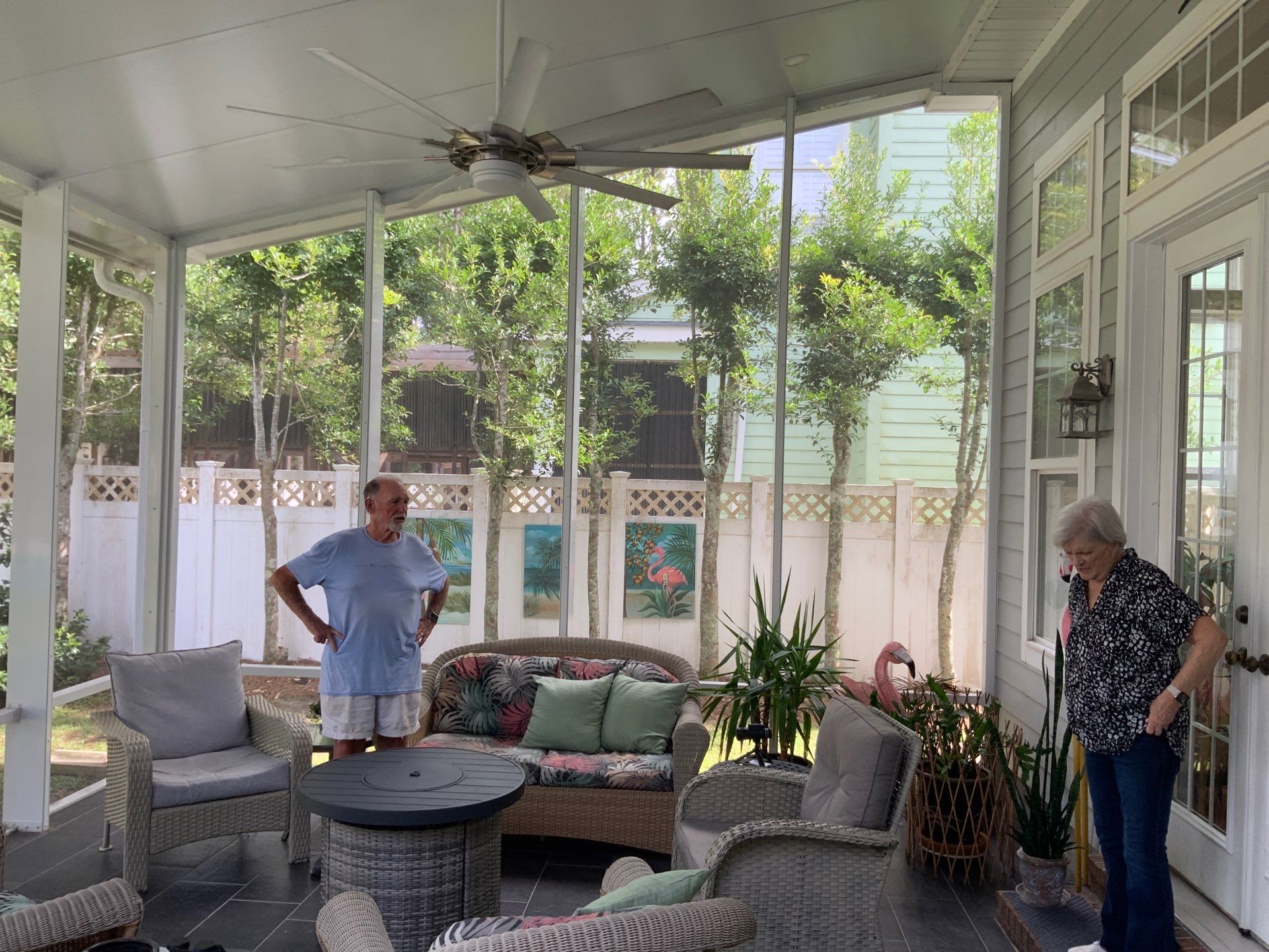 Unique Screen Room with Partial Screen Roof by Titan Sunrooms