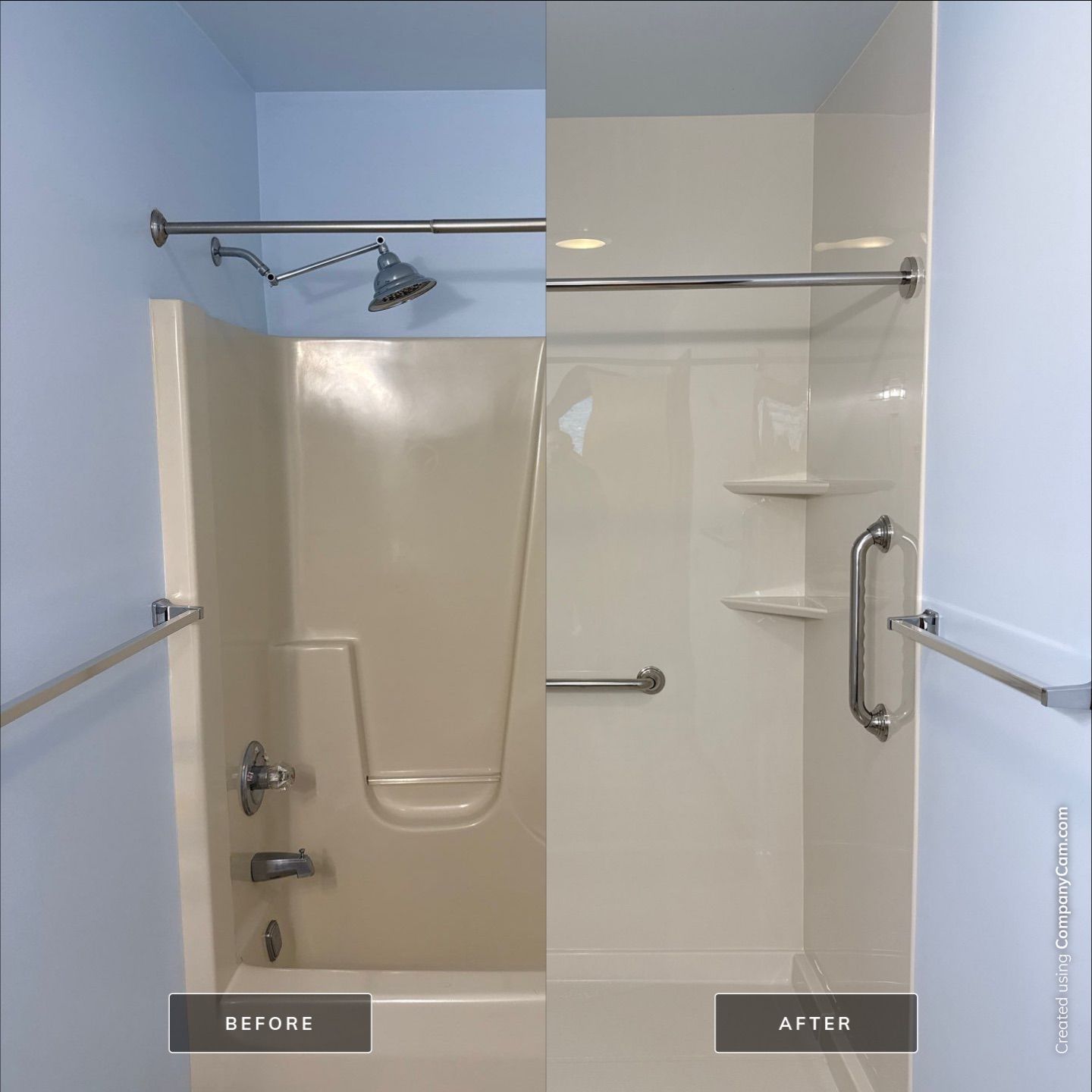 Petoskey Bathroom Remodel and Walk-In Shower Conversion by Rainbow Seamless Systems
