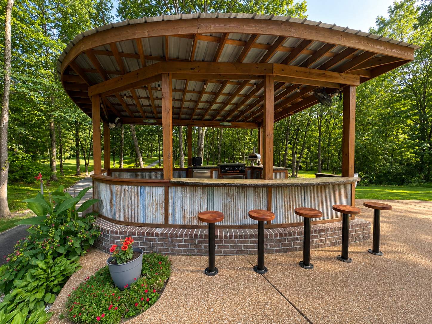 Custom Outdoor Kitchen & Entertainment Pavilion by CMT Construction LLC