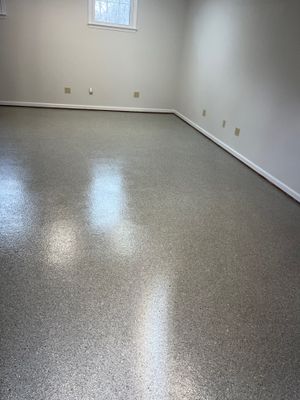 Basement Floor Coating using Quartzite
