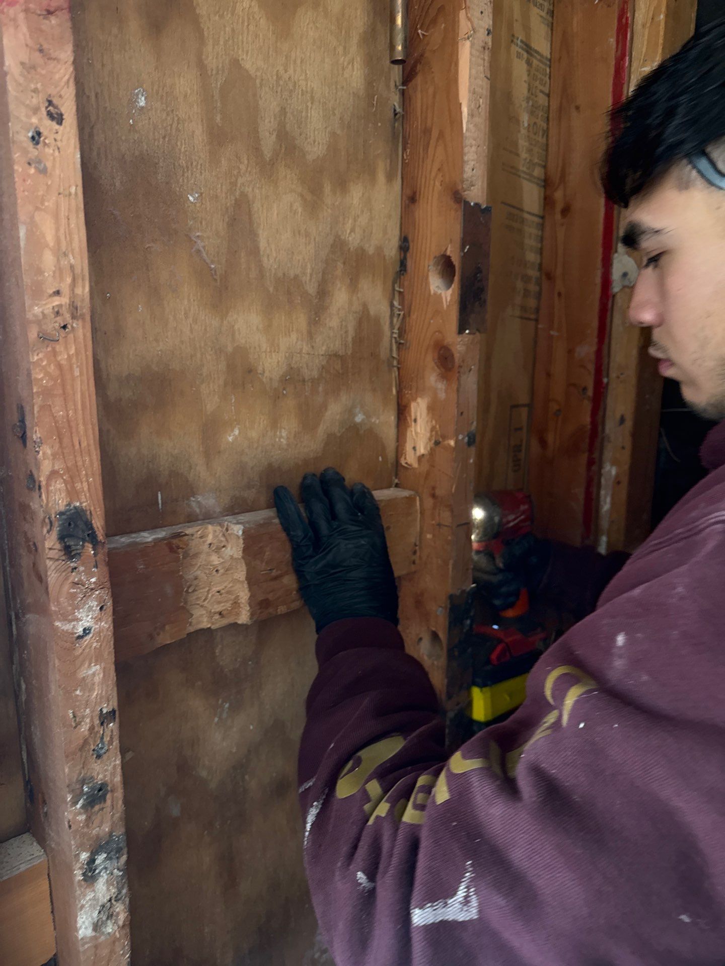 Installing Water Pipe for Shower by Us Plumbing