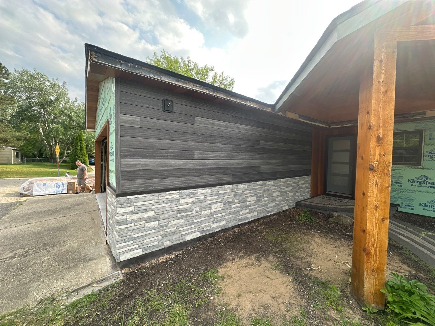 Siding Replacement using Alside Gray Oak by 180 Contractors