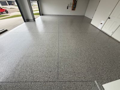 High-Gloss Epoxy Flake Garage Floor Coating in Brandon