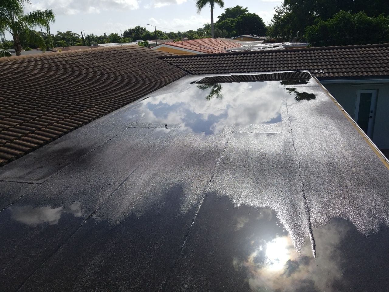 Flat Roof Leak Repair and Silicone Coating in Hollywood by Aastro Roofing