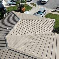 24ga 1.5" Mechanical Seam Sierra Tan by Total Roofing System The Metal Roof Experts