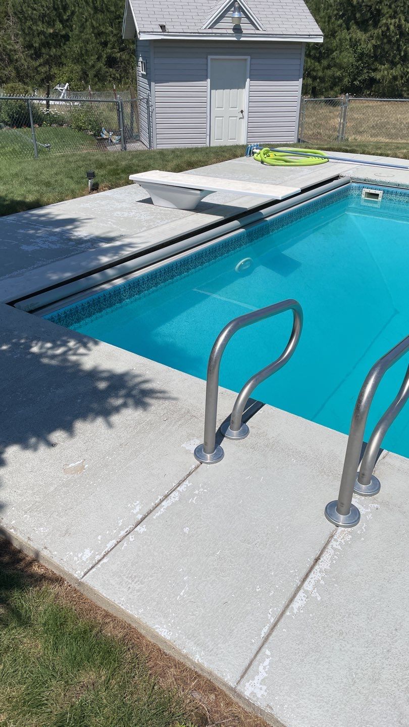 Pool Deck Transformation using Slate Stone by Croc Coatings, LLC