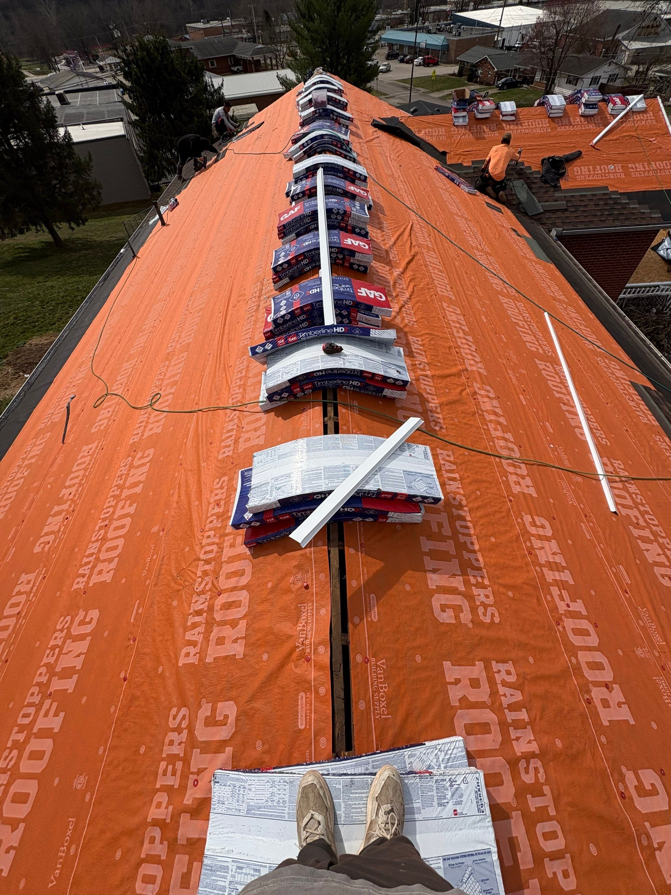 Residential Roofing Installation using GAF TImberline HDZ Hickory by Rainstoppers Roofing