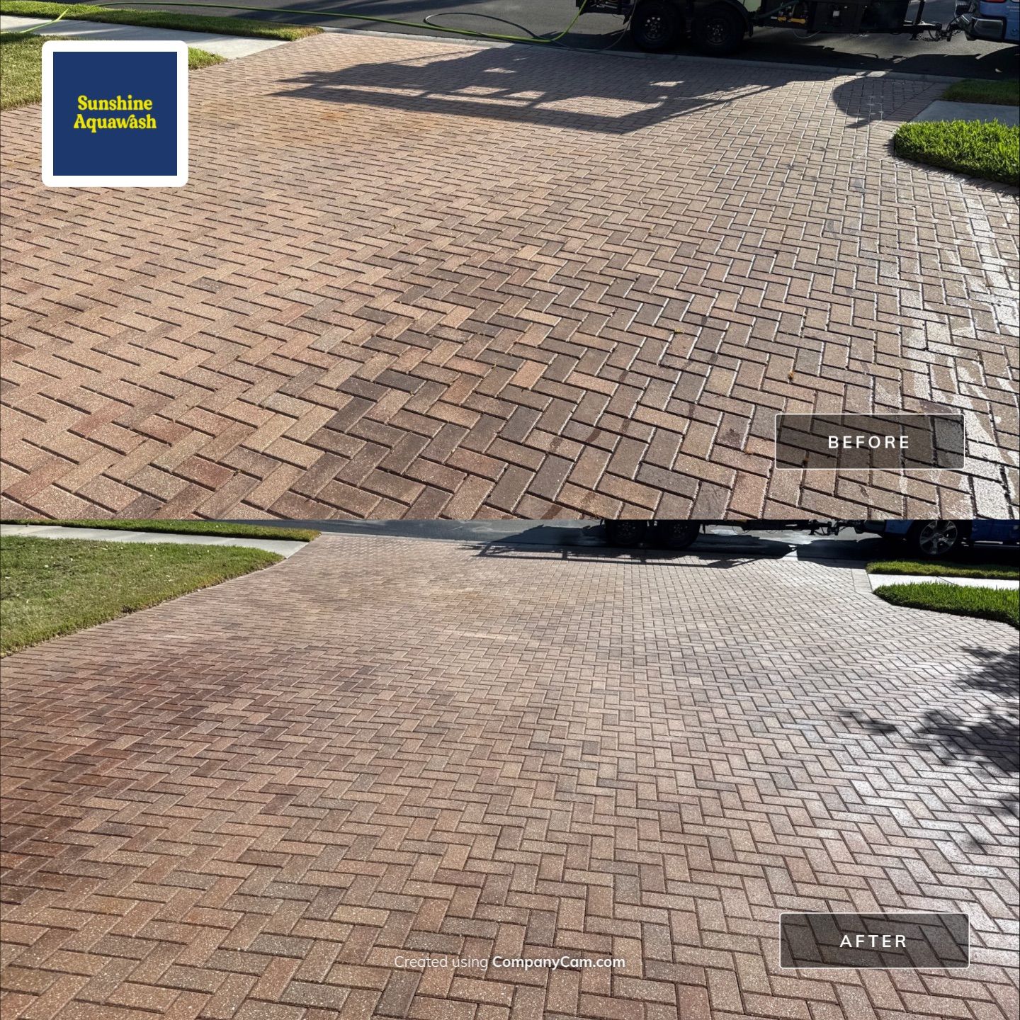 Paver Driveway & Sidewalk Cleaning | Oakleaf Hammock – Ellenton, FL by Sunshine AquaWash