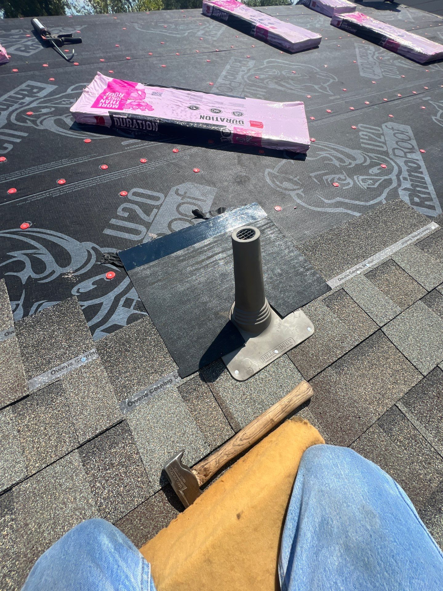 Residential Roofing Installation using Owen's Corning Duration (Lifetime) Shingles by Roof Repair Company