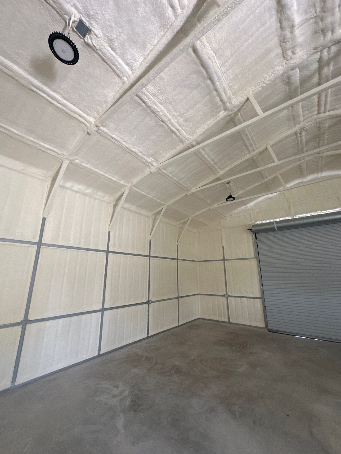 2" close cell foam on this new shop in Lavon Tx by Apex Insulation Solutions