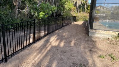 Parrish, FL  4 ft. Tall 3-Rail Black Aluminum Install 