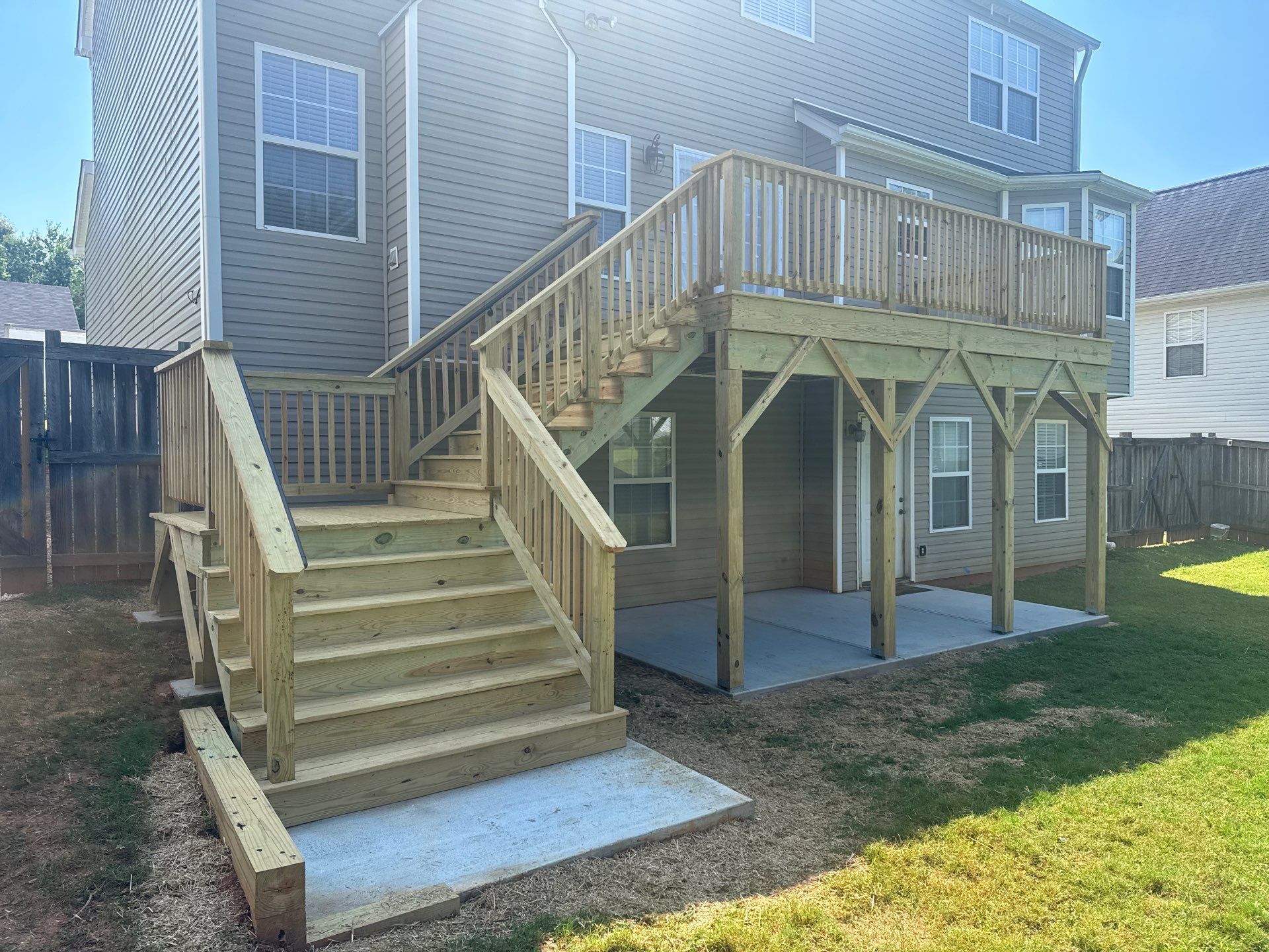 Multi-Level Deck Restoration and Solid Color Staining in Suwanee by Swift Home Renovations