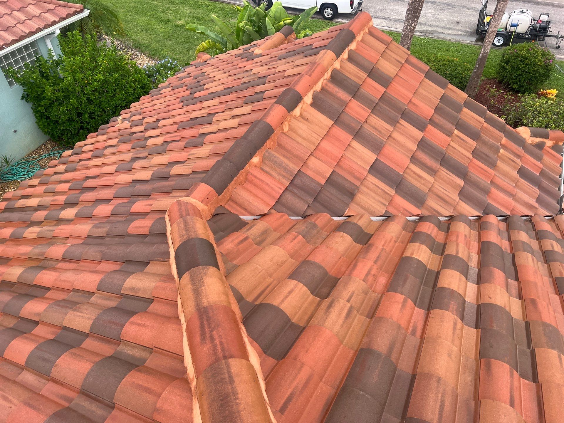 Tile Roof Soft Wash Cleaning by Durabilis Roofing INC