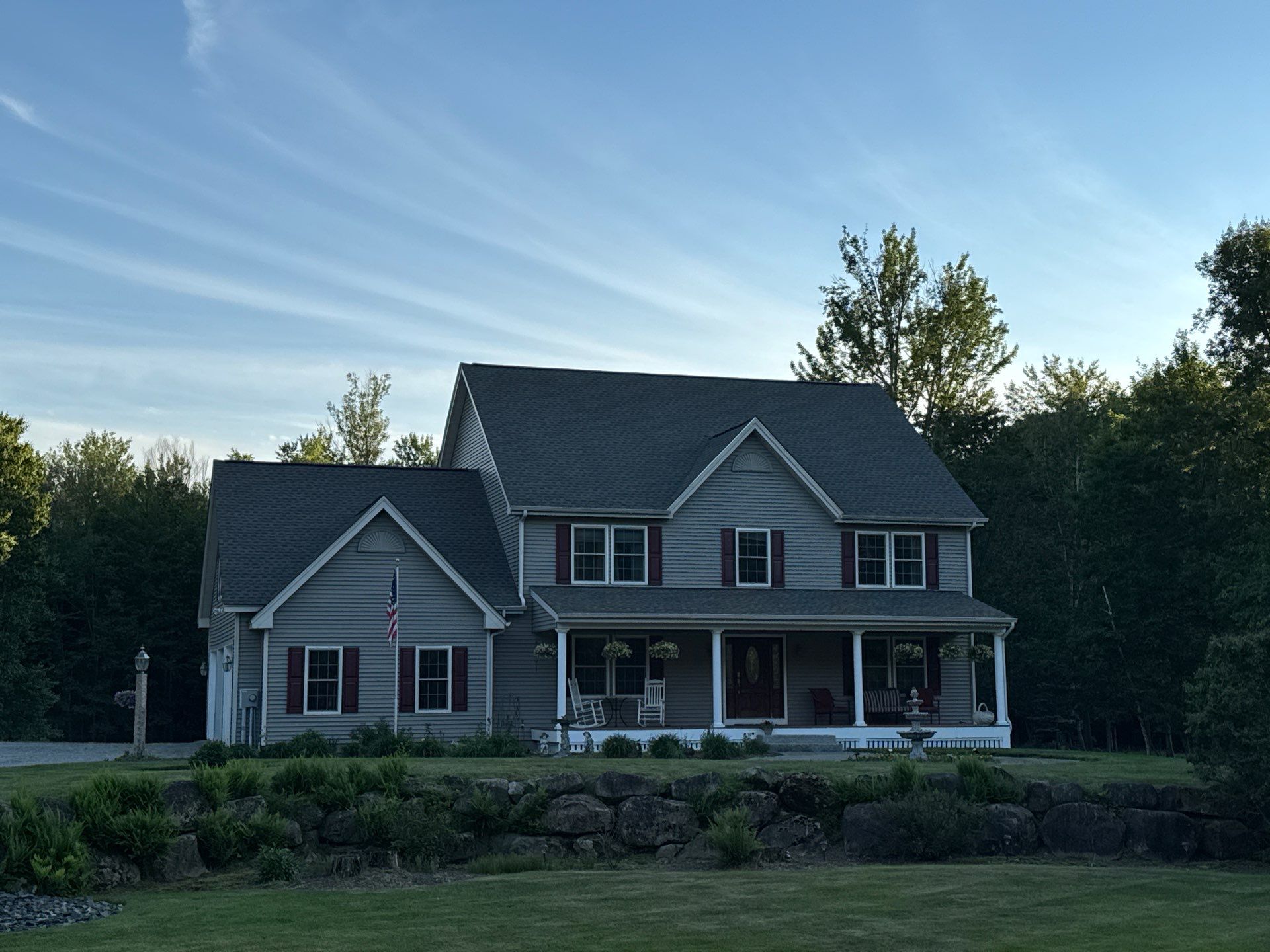 Roof Replacement in Brookline, NH with GAF Timberline HDZ Weathered Wood Shingles by Compass exteriors