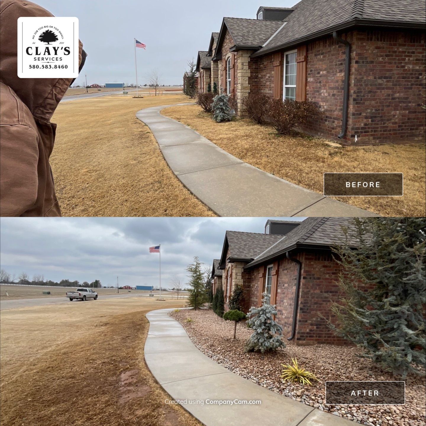 Landscape installation w/ irrigation and landscape lighting by Clays Services Inc