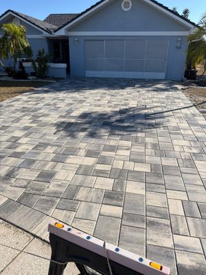 Multi-Tone Gray Paver Driveway Sealing in Sun City Center