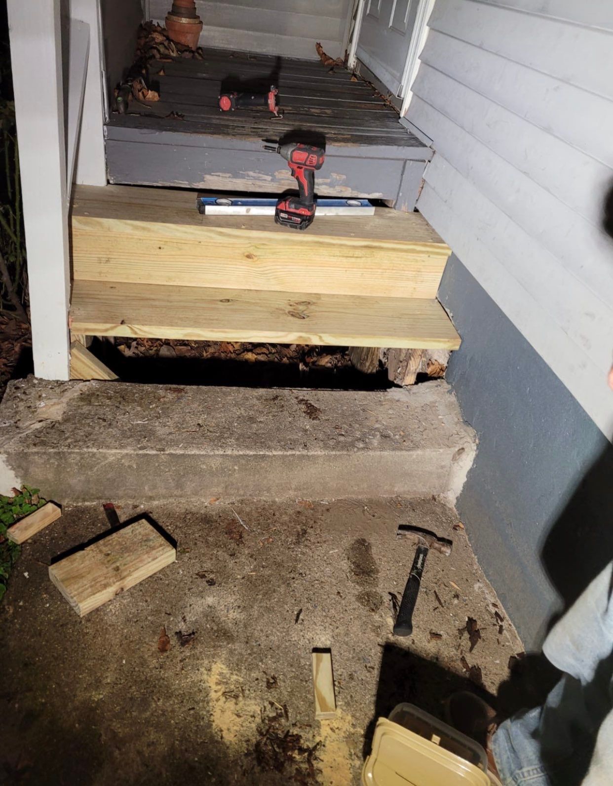 Deck Installation using Pressure treated railing by A Plus Exterior