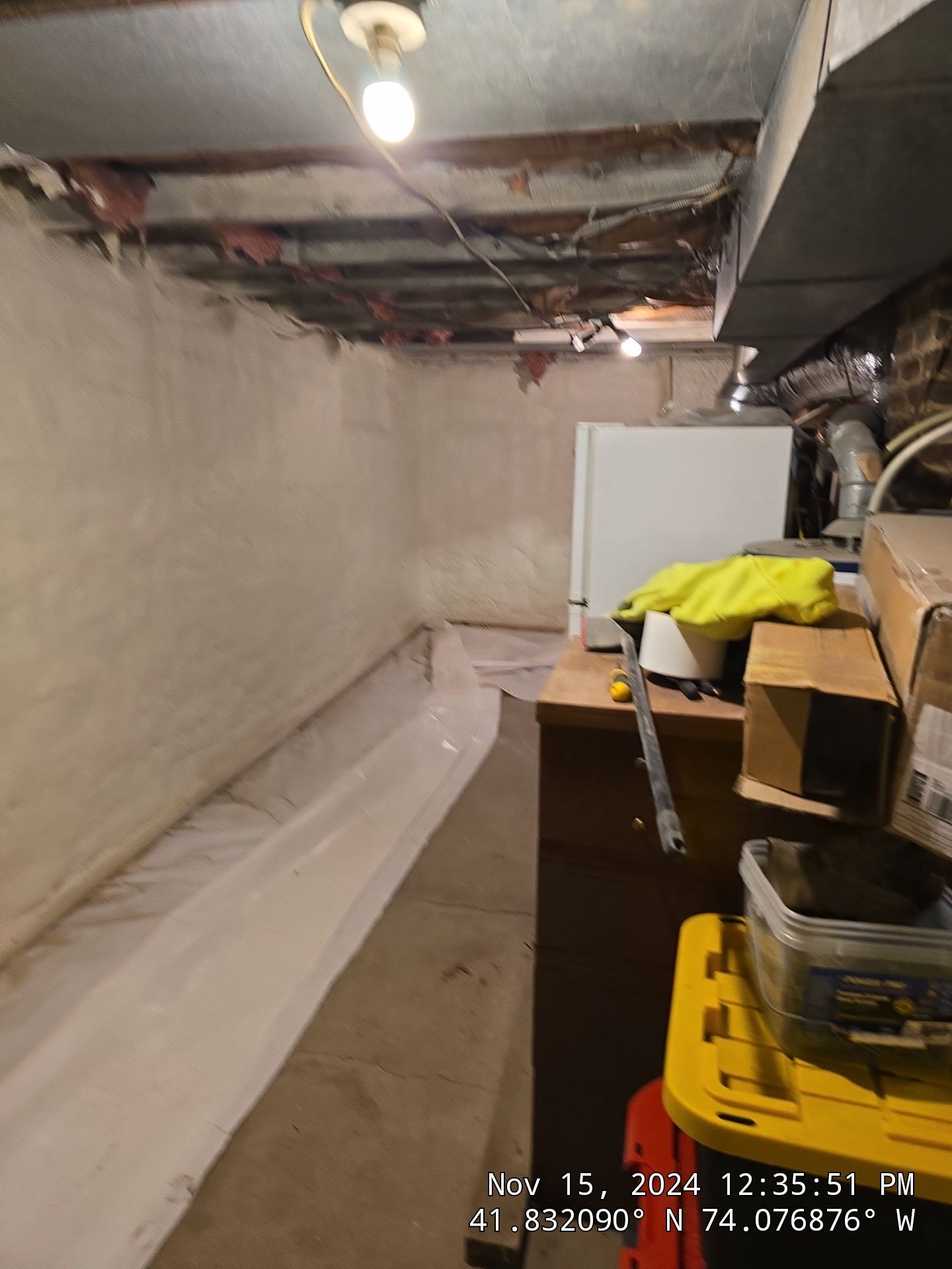 Basement Exterior Walls using Closed Cell Spray Foam by NYS Foam & Energy
