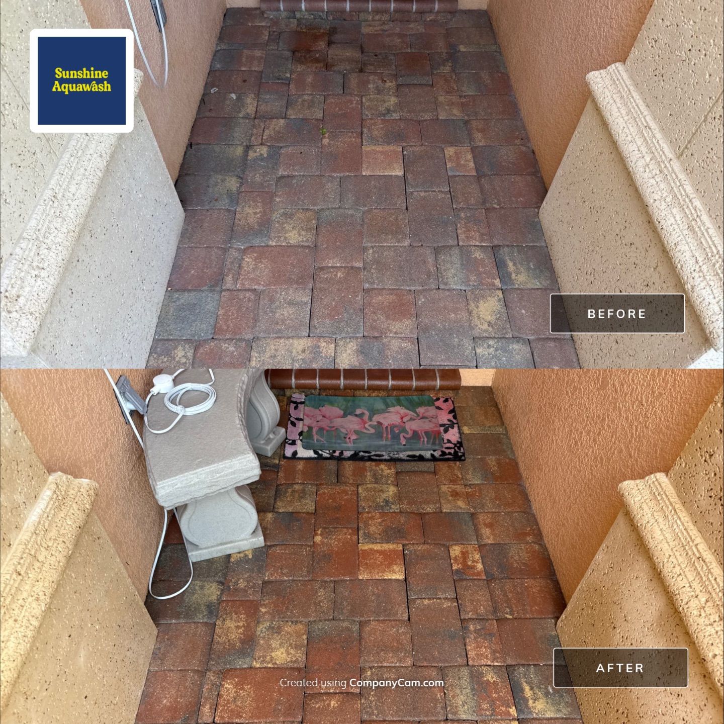 Paver Driveway, Sidewalk & Curbing Cleaning — Bougainvillea Place, Ellenton, FL by Sunshine AquaWash