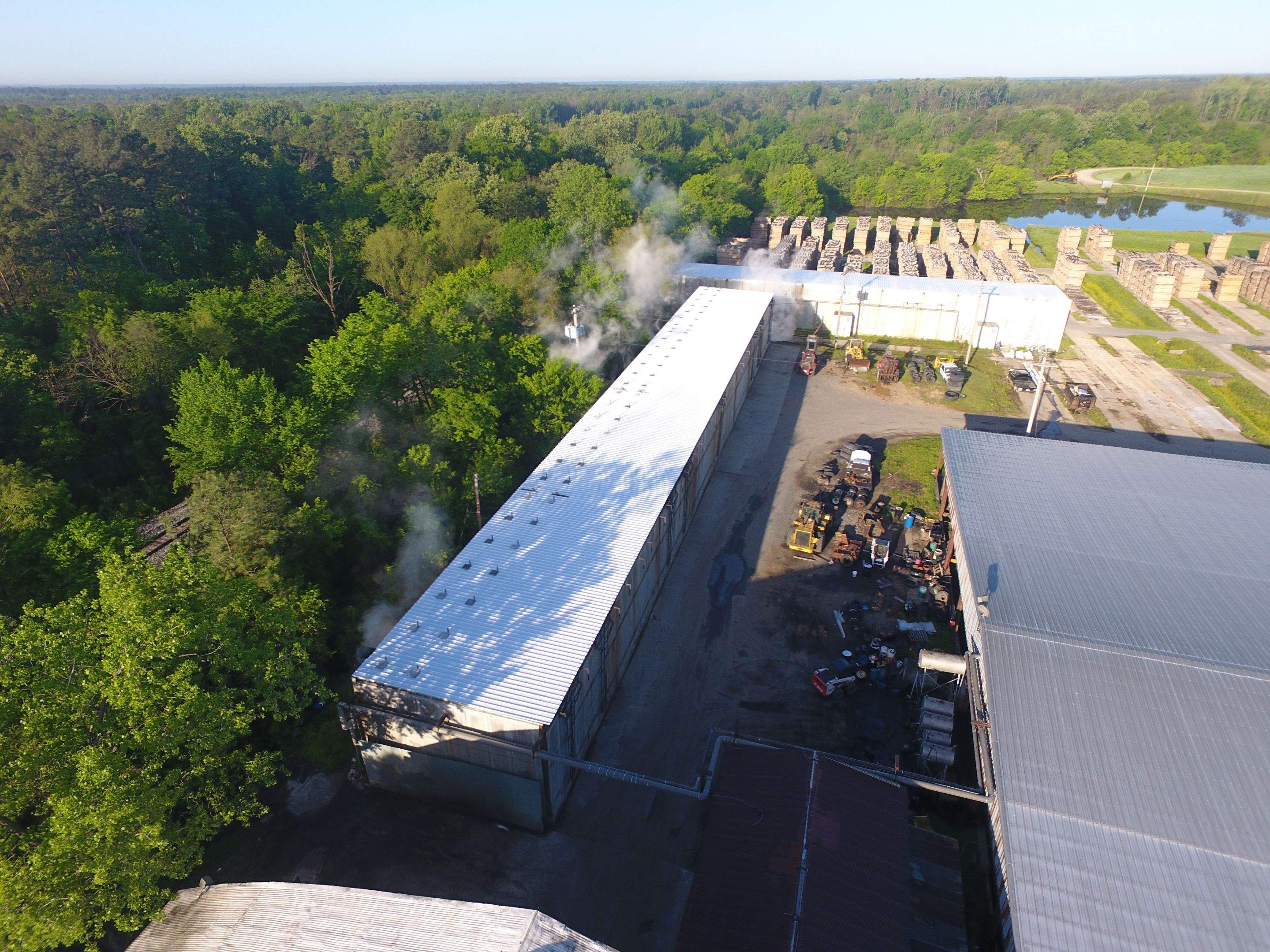Commercial Roofing Installation using Aluminum Roofing panels by Hostetler Roofing