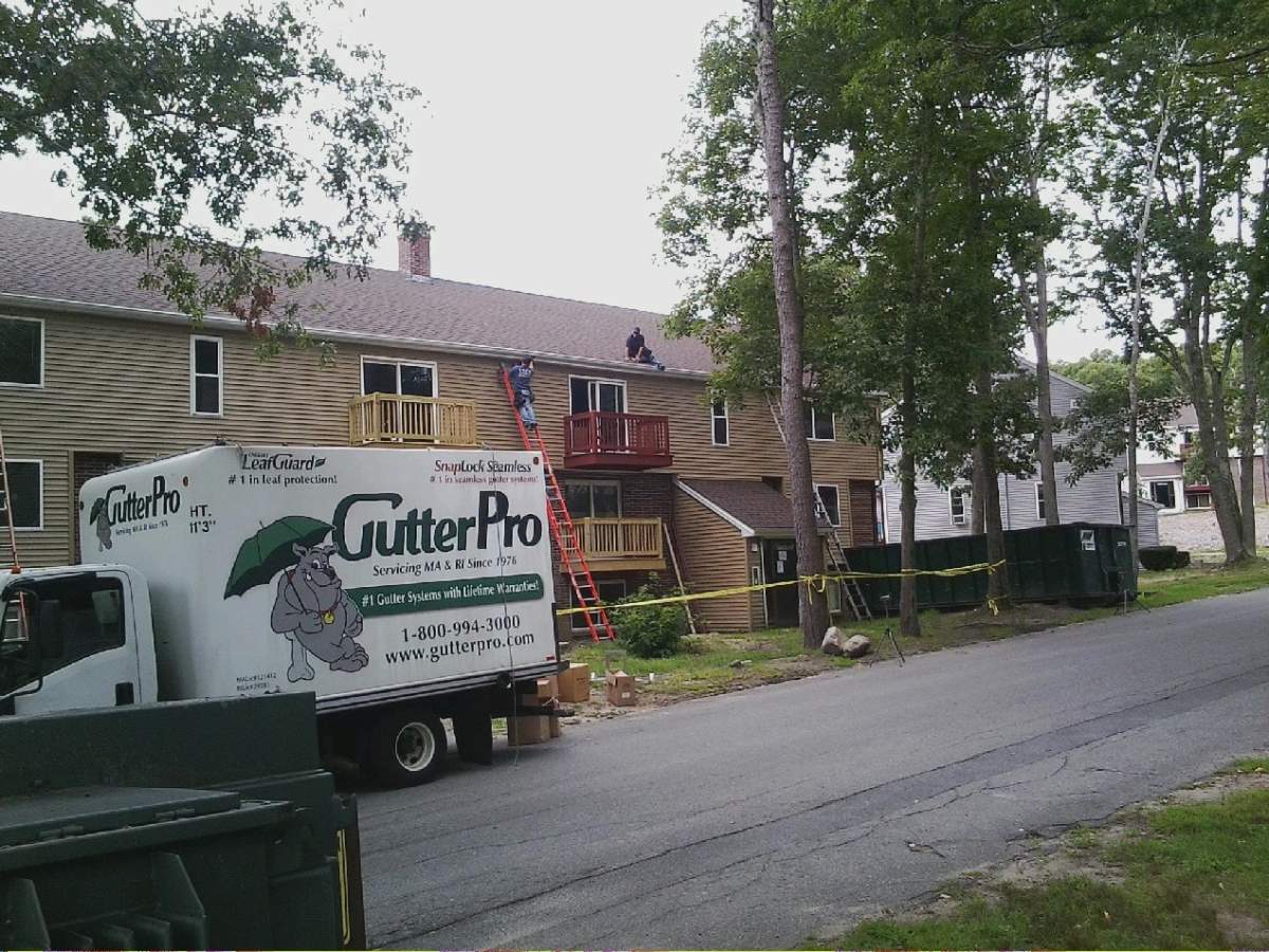 90 Ft Section of Seamless Aluminum Gutter in Plymouth, MA by Gutter Pro Enterprises