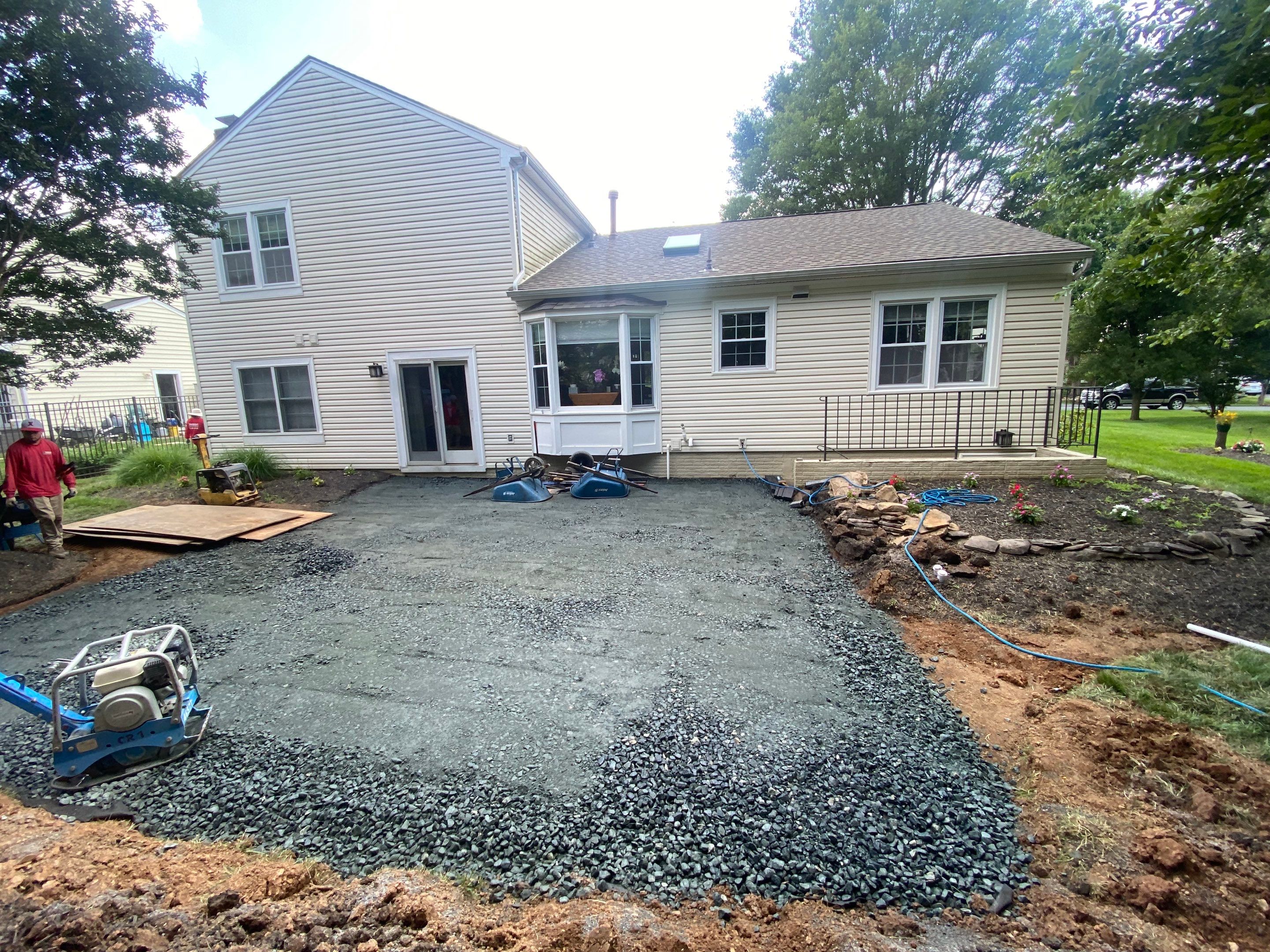 Backyard Transformation using Techo-Bloc Pavers by The Smet Companies, LLC