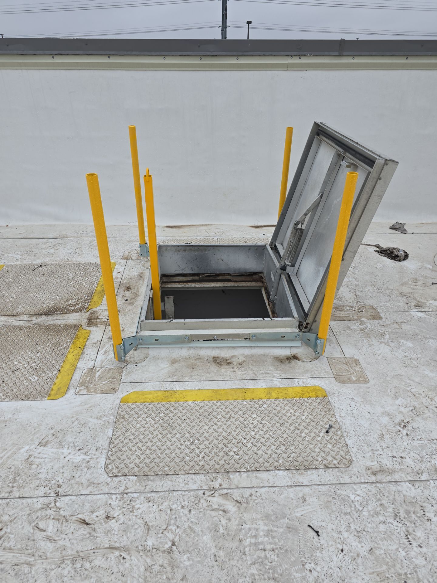 Commercial Roof Hatch Safety Rail using Bilco Safety Rail by Roof Experts