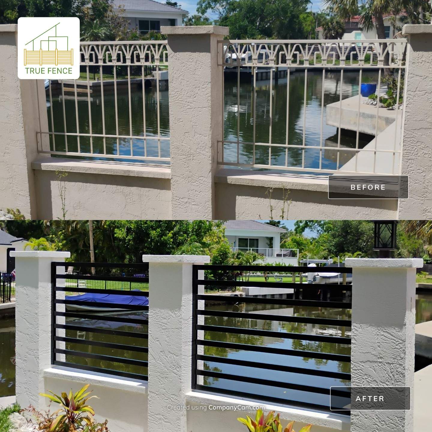Custom Aluminum Horizontal Slat Fencing and Decorative Gates in Siesta Key by True Fence LLC